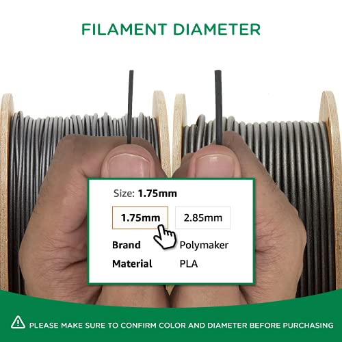 Polymaker Matte PLA Filament, 3D Printer PLA Filament 1.75mm 1kg - PolyTerra 3D Printing PLA Filament, Army Dark Green - WoodArtSupply