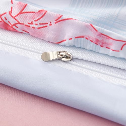 Bildenly Blue Plaid Twin Comforter Set - Pink Bow Quilt Bedding Set 2 Pieces, Gingham Comforter Set Twin Size, Soft & Lightweight Comforter(68‘’ x 90‘’) for Girl All Season & 1 Pillowcase(30‘’x20‘’) Bildenly