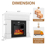 oneinmil Electric Fireplace with Mantel, Fireplace TV Stand with 18’’ Electric Fireplace Heater, 3D Realistic Flame, Freestanding Fireplace for Living Room, Bedroom, White oneinmil