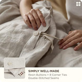 Bedsure 100% Linen Duvet Cover King Size, Washed 170 GMS European Flax-Linen, Soft 3pcs Bedding Set with Button Closure for Farmhouse, Natural Texture, Breathable for Hot Sleeper, Linen, King Bedsure