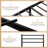 Yicensen Twin Bed Frames with Headboard and Footboard, 14 Inch Metal Platform Twin Size Bed Frame with Steel Slat Support, No Box Spring Needed, Noise Free, Easy Assembly, Black Yicensen