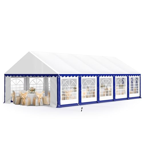 MFSTUDIO 16'x32' Party Tent, Outdoor Heavy Duty Party Tents with Removable Sidewalls, Large Canopy Tent Shelter for Outdoor Events Wedding Birthday, Blue MFSTUDIO