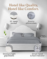 Good Sleep Bedding Split King Sheets Set, 100% Egyptian Cotton, Luxury Sateen Sheets, 5 Piece, 2 Fitted - 16" Deep Pocket, Light Gray Good Sleep Bedding