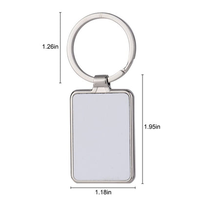 ZUYYON 10 Pcs Sublimation Blank Keychain Metal Heat Transfer Keychain with Key Rings Blank Key Chain Pendant for DIY Craft Supplies(Rectangle)