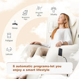 COLAMY Zero Gravity Massage Chair with 4-Zone Massage, Dual Lumbar Heat, Gentle Compression, 360° Swivel, Built-in Bluetooth Speakers & USB Port, White COLAMY