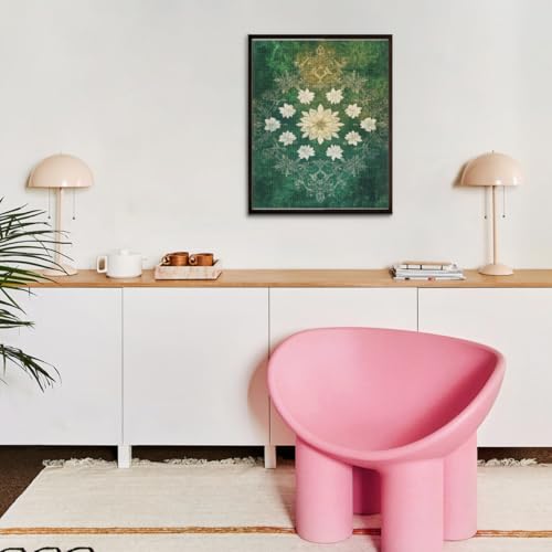 Green Floral kaleidoscope-107279 Diamond Painting Kits, DIY 5D Paint for Adults Kids, Full Drill Crystal Diamond Drawing Suitable for Home Wall Decoration Fhuyiks