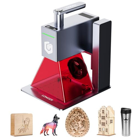 Longer Nano Laser Engraver Machine with 6W Diode, 5000mm/s High Speed & 0.05mm Precision - Portable Handheld Laser Cutter for Wood, Metal, Leather, Jewelry Longer