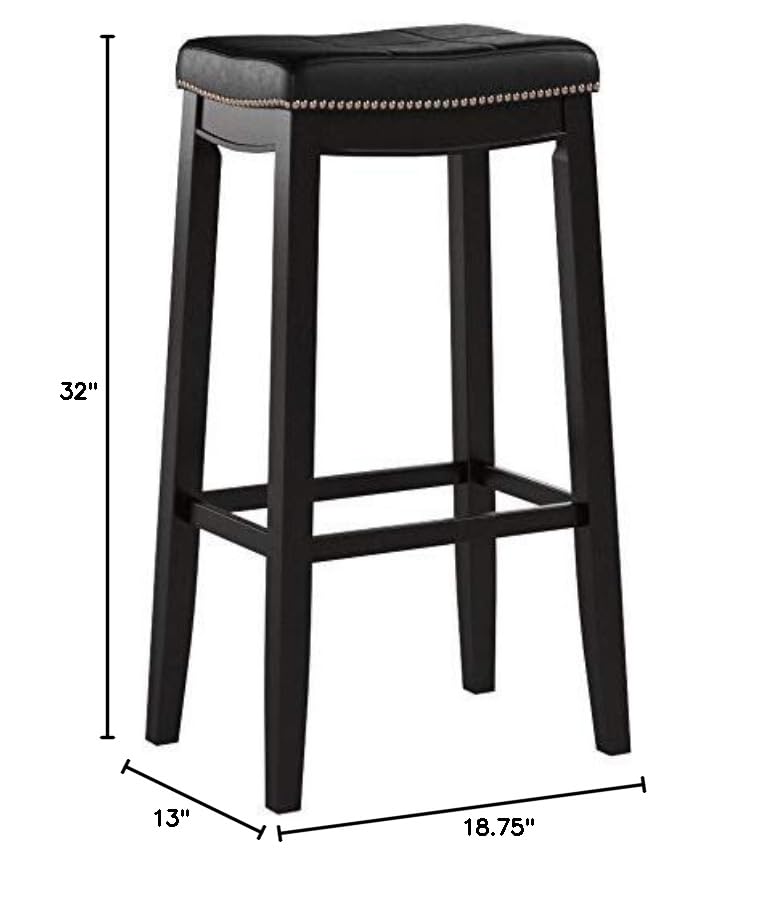 Linon Claridge Bar, Black Stool, 32" X 18.75" X 13" Linon