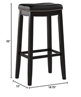 Linon Claridge Bar, Black Stool, 32" X 18.75" X 13" Linon