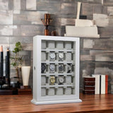 TimelyBuys 20 Piece White Wood Watch Display Wall Hanging Case and Storage Organizer Box and Stand for Oversized Watches TIMELYBUYS