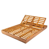 Christopher Knight Home Toridan Double Chaise Lounge Outdoor with Cushion, Acacia Wood Patio Chaise Lounge Set of 2, Adjustable Backrest Poolside Sun Lounger, Wood Sunbathing Chair, Teak+White