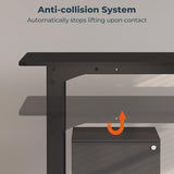 FitStand 4 Legs Standing Desk, Large 79x31 Inches Electric Adjustable Height Desk with Splice Board, Stand Up Desks Home Office Computer Workstation, Black FitStand