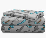 Jay Franco Kids Sheet Set with Fitted, Flat Sheets & Pillow Cover - Ultra-Soft Bedding with Pillowcase for Room Decor, Multi - Minecraft, 4 Piece Full Jay Franco