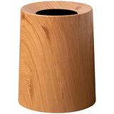 Anti Spill Wood Style Waste Basket - Kids and Pet Proof Garbage Container - Open Top Indoor Outdoor Trash Can - 12L/3.2Gal Capacity - Patio Garbage Can - Round Sleek Garbage Bin - 10inx10inx12in Trashaholic
