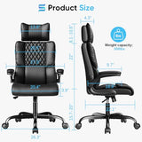 Sytas Executive Office Ergonomic Chair with Adjustable Headrest, PU Leather Desk Chair, High-Back Swivel Task Chair for Home Office, 135° Reclining, Black Sytas