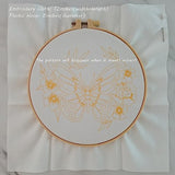 Esffaci Embroidery Starter Kit for Adult Beginner with Blue Butterfly Flowers Pattern Hand Embroidery Set with Cloth Hoop Needle Threader Floss and Instruction