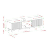 Walker Edison Walton Modern Fluted-Door Low Stand for TVs up to 65 Inches, 58 Inch, Mocha Walker Edison