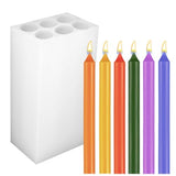 6-Cavity Long Cylinder Mold for Candle Making, 5.5Inch Cylinder Silicone Candle Mold Long Pillar Silicone Mold for Wax Candle Making