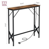 NEFROM 31.5‘’ Console Table, Skinny Entryway Table with Fast-Charging Station, Narrow Long Sofa Table, Behind Slim Couch Table for Entrance, Hallway, Living Room Decor ST-BR80-1 NEFROM