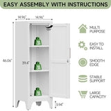 Kooyon Metal Locker Storage Cabinet with Lock,Metal Cabinet Home Office Storage Cabinets with Doors and Shelves for Employees,School,Garage, Office, Gym, Home-Assembly Required(White) Kooyon