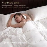 Cobnom® Hotel Luxury Feather Down Comforter Twin Size, Medium Warm All Season Duvet Insert, Silky Soft Egyptian Cotton Blend Cover, Ethically Sourced Feather & Down Filled, 68x90 Inch, White Cobnom