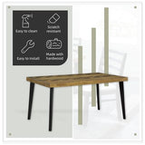 Signature Design by Ashley Blondon Rectangular Dining Room Table Set with 6 Chairs, Chevron Pattern, Tapered Legs, Seats 6, Wood, 60" Long, Brown & Black Signature Design by Ashley