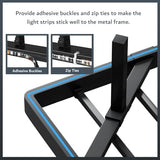iPormis Full Size Floating Bed Frame with Charging Station and Led Light, Platform Metal Bed Frame with Heavy Duty Steel Slats Support, No Box Spring Needed, Noise-Free, Easy Assembly, Black iPormis