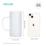 PYD Life Sublimation Glass Blanks Mug Frosted Glass Tumblers 22 OZ Coffee Beer Mugs Cups with Handle for Cricut Mug Press and Tumbler Heat Press 4 Pack PYD Life