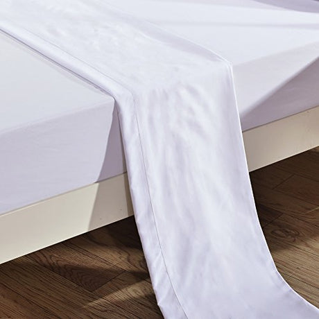 Twin Size Flat Sheet Single - 300 Thread Count 100% Egyptian Cotton Quality - Hotel Collection Flat Sheet Sold Separately - White Meicotton Bedding