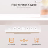 Claiks Glass Standing Desk with Drawers, 40×24 Inch Adjustable Stand Up Desk Quick Install Home Office Computer Desk, White Claiks