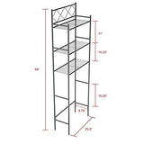 J&V TEXTILES 3-Shelf Bathroom Organizer Over The Toilet, Bathroom Spacesaver (Silver) J&V TEXTILES