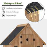 MCombo Outdoor Wood Storage Cabinet, Small Size Garden Cupboard with Door and Shelves, Outside Tools Shed for Patio (30.3"x21.2"x53.9") 0733 (Beige) MCombo