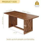 YITAHOME 70.8" Large Farmhouse Dining Table for 6 to 8 People, Rustic Style Wood Dinner Table, Rectangular Dining Table for Kitchen, Dining Room & Living Room, Brown YITAHOME
