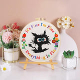 Haootadiy Beginner Embroidery Kit for Adults, Easy Cross Stitch Kit for Beginners and Adults, Full Embroidery Hoop Kit with Needles and Thread Included (Pattern 1)