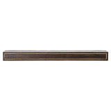 Modern Ember Oak Park 60 Inch Coffee Bean Fireplace Wooden Mantel Shelf with Gold Bronze Metal Trim, Oak Wood, Handcrafted Contemporary Mantel, 60" x 9" x 5" Modern Ember