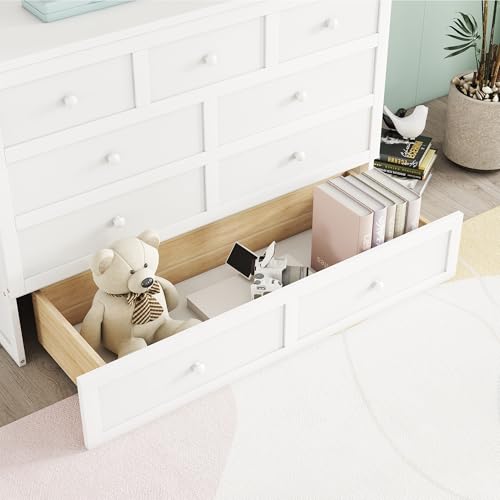 KALALLA Full Size Murphy Cabinet Chest Bed with Storage Drawer and USB-Ports, Wood Foldable Platform Bed, Space Saving for Home Office, Guest Room, KALALLA