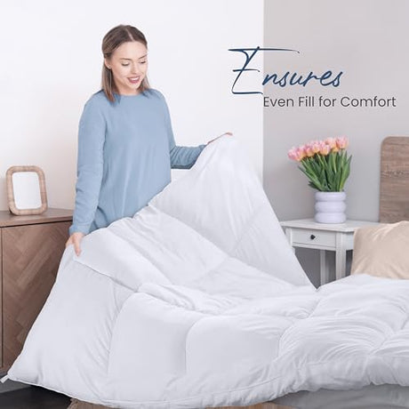 Utopia Bedding Comforters Twin Size, All Season Duvet Insert, Down Alternative Box Stitched Bed Comforter with Corner Tabs, Machine Washable (White) Utopia Bedding