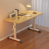 RJYYYDS Manual Crank Standing Desk, Height-Adjustable Computer Sit-Stand Study Desk for Bedroom, Living Room and Office,Natural-39.4 * 23.6in RJYYYDS