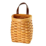 hanging wicker basket Hand-Woven Wood Storage Basket Portable Wall Hanging Flower Basket Organizer Fruit Vegetable Rattan Box Home Decoration Height 6.1in Koolouispoper