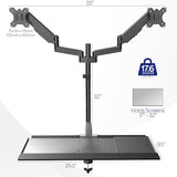 VIVO Black Dual Monitor Sit-Stand Height Adjustable Workstation, Standing Desk Mount with Pneumatic Spring, Holds 2 Screens up to 32 inches STAND-SIT2B VIVO