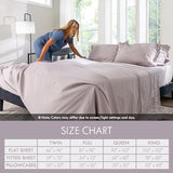 ClevaHome Queen Size Sheet Set - 6 Piece Soft Breathable Luxury Bed Sheet Set - Shrinkage & Fade Resistant Embroidered Bedding Sheet with Deep Pocket, 2 Extra Pillowcases (Queen, Purple Dove) Cleva