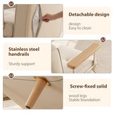 3 in 1 convertible sleeper sofa bed - Portable Rollaway Guest Bed Space-Saving Foldable Design for Easy Storage Futon Chair with 6-Level Adjustable Backrest for Guest Room Apartment Dorm, Cream Beige TIMBERKNOWS