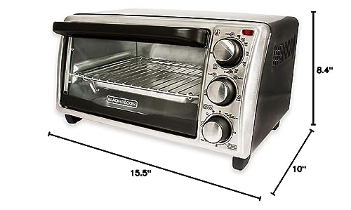 BLACK+DECKER 4-Slice Toaster Oven, Even Toast Technology, Fits a 9" Pizza, Black BLACK+DECKER