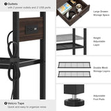 Ecoprsio 47'' Black Walnut Console Table with USB Ports, 3 Drawers & Storage Shelves Ecoprsio