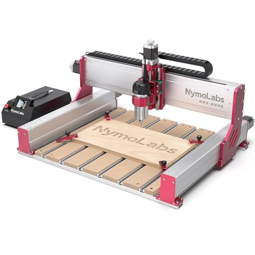 NymoLabs NBS-6040 CNC Router Machine with Custom-Made 710W 7000-30000 RPM Trim Router Spindle & ER-11 Collet, Linear Rails & Ball Screws on 3-axis, Engraving for Wood Acrylic Aluminum NYMOLABS