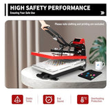 LyeXD 16x20 Inch Auto Heat Press Machine with Slide Out Function, Heat Transfer Machine T-Shirt Heat Press Machine,Red Clamshell Heat Press for T Shirts, Puzzles, Mouse Pads, Mugs, Phone Cases LyeXD