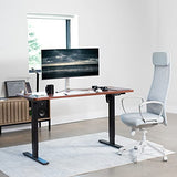 VIVO Electric 60 x 24 in Standing Desk, Memory Height Adjustment, 1B Series, Holds 220 lbs, One-Piece Dark Walnut Top, Black Frame, DESK-KIT-1B6D VIVO