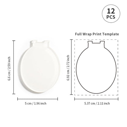 PYD Life 12 Pack Sublimation LED Keychains Acrylic Blanks Oval White 2.6" x 1.9",1/6" Thick(4 mm) Light Up 7 Colors Sublimation Night Light Blanks