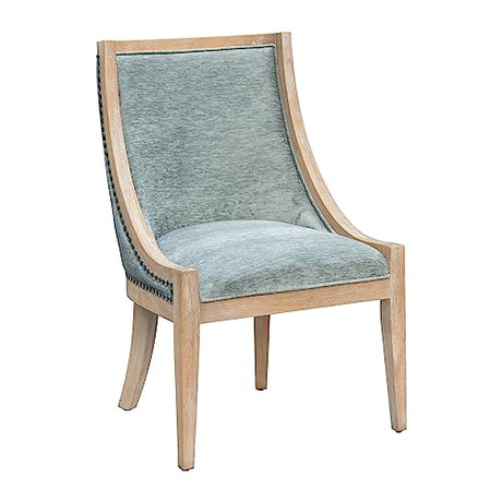 Martha Stewart Farmhouse Dining Room Chair, Recessed Arm Chair For Bedrooms, Nailhead Trim, Solid Wood Legs, Upholstered Reading Accent Chairs For Martha Stewart