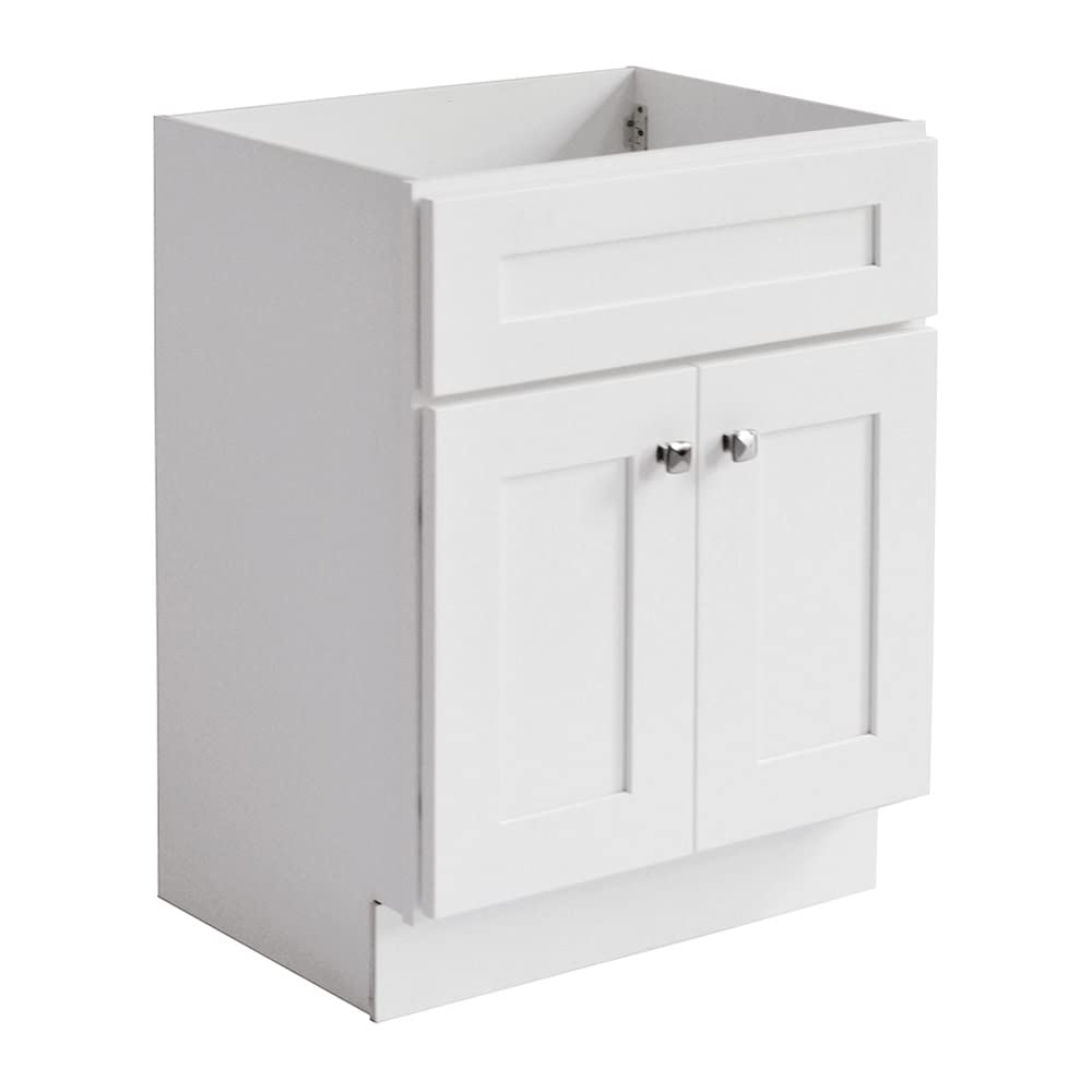 Design House Brookings 30 Inch Bathroom Vanity, Ready to Assemble, Solid Wood, Sherwin Williams® White, 586941 Design House